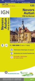 Nevers Autun, IGN map N° 135