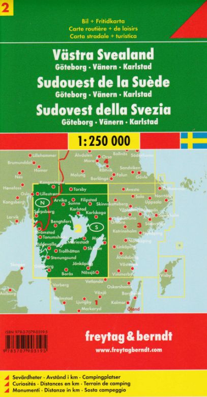 Carte de la Suède du Sud Ouest n°2