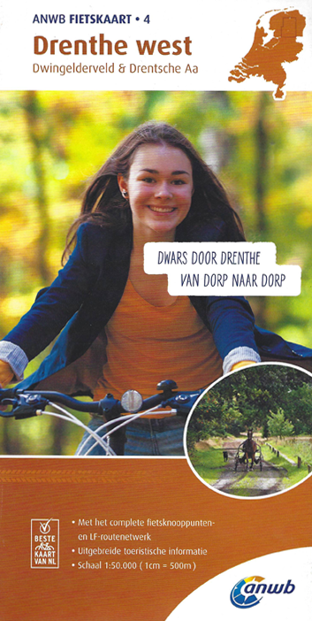 Carte ANWB n°4 Drenthe ouest Les Pays-Bas à vélo