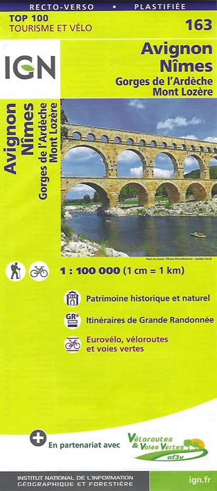 Avignon Nîmes - Map IGN 163