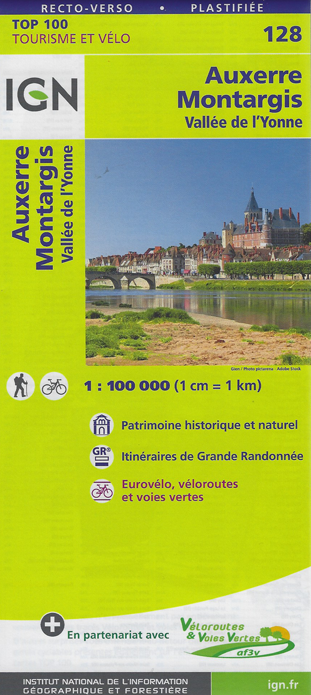 Carte IGN 128 - Auxerre, Montargis