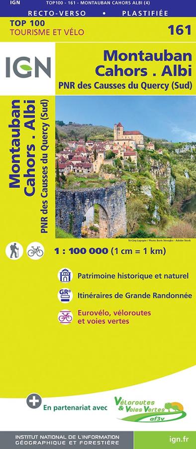 Carte IGN n°161 - Montauban, Cahors, Albi
