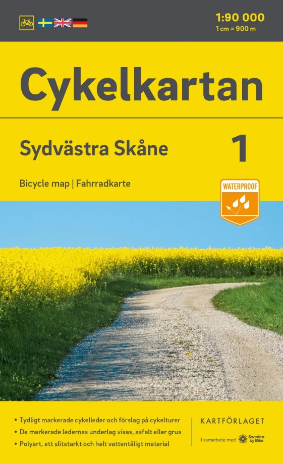 Carte cyclable Suède 1 - Skane sud- ouest