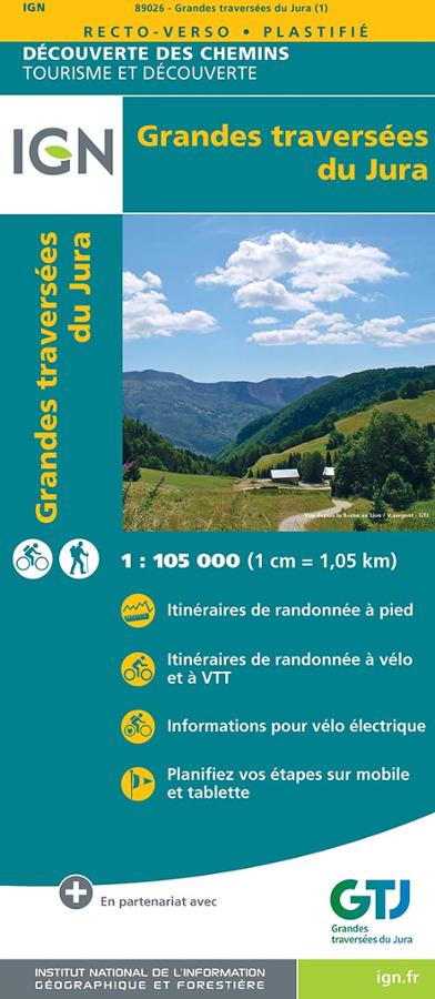 Grandes traversées du Jura - carte IGN