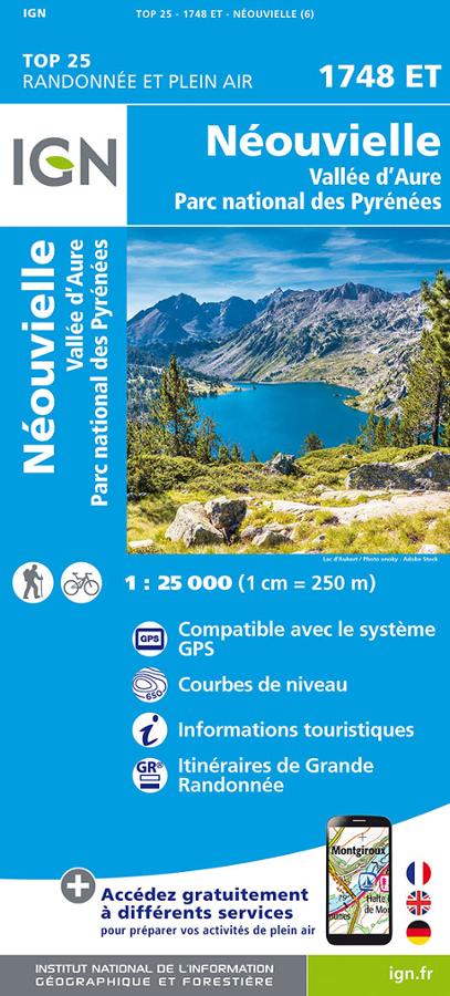 Néouvielle - Vallée d'Aure et Parc National des Pyrénées - Carte IGN