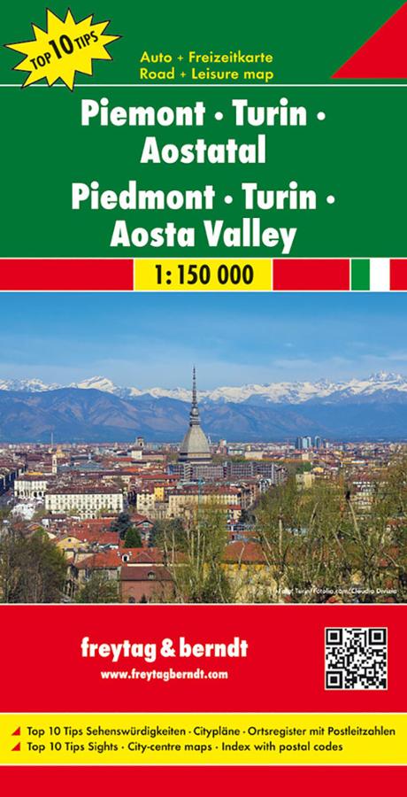Piedmont - Turin - Aostatal - Tourist and road map