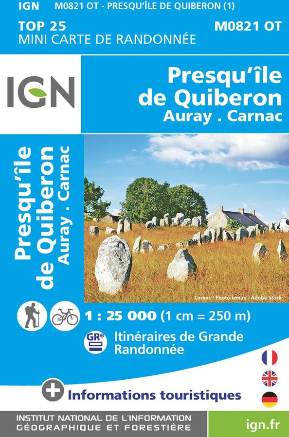 Presqu'île de Quiberon - Auray - Carnac - carte IGN