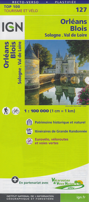Carte IGN n°127 - Orléans, Blois