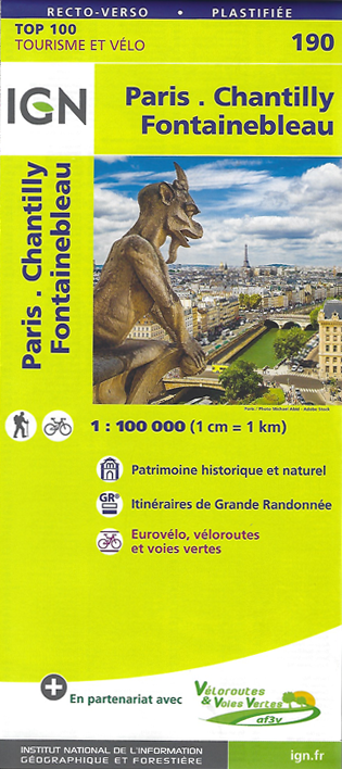 Carte IGN N°190 - Paris-Chantilly - Fontainebleau