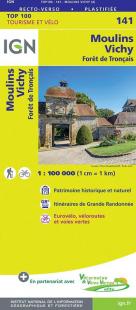 carte IGN tourisme et vélo 141 Moulins - Vichy