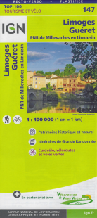Carte IGN n°147 - Limoges, Guéret